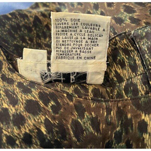 VTG S.L.B. Womens Leopard Print Silk Top - Sz Medium *‎ Classy - Chic - Office - Picture 7 of 7